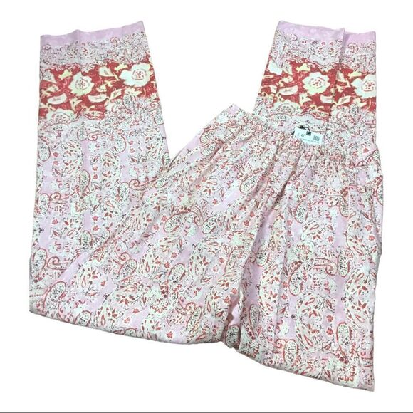 NWT ZARA BARBIE PINK WIDE-LEG PRINTED LINEN BLEND TROUSERS SizeXS - Picture 12 of 13